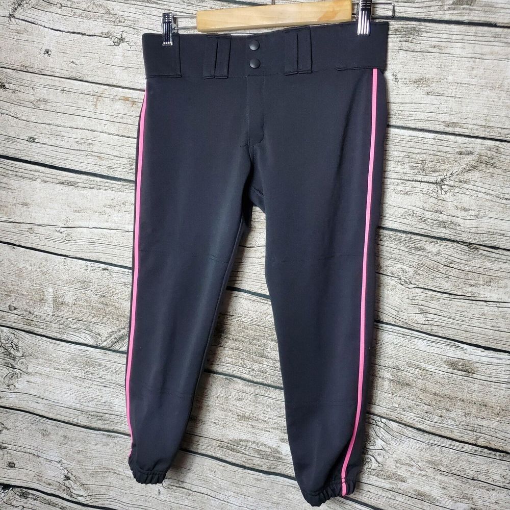 Easton Softball Pants piped Baseball Black Pink Skinz bio dry Size Small